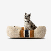 Shinola Brand Stripe Kuddle Berber Dog Bed Oatmeal – Dog Beds by Shinola