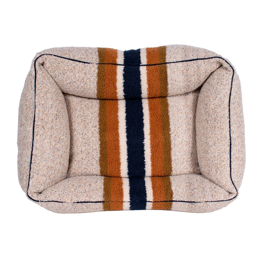 Shinola Brand Stripe Kuddle Berber Dog Bed Oatmeal – Dog Beds by Shinola