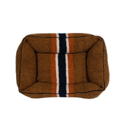 Shinola Brand Stripe Kuddle Berber Dog Bed Rust – Dog Beds by Shinola