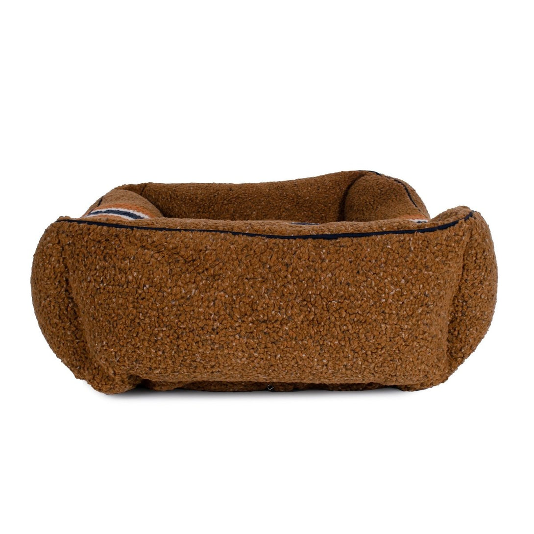 Shinola Brand Stripe Kuddle Berber Dog Bed Rust – Dog Beds by Shinola
