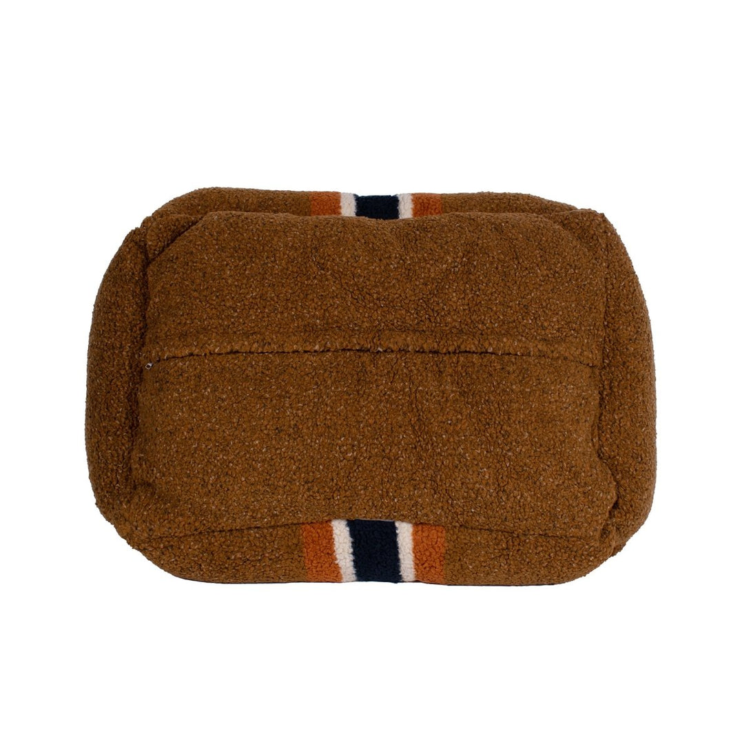 Shinola Brand Stripe Kuddle Berber Dog Bed Rust – Dog Beds by Shinola