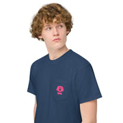 State Of Happy Pink Check Pocket T-Shirt – Mens/Womens T-Shirts by WUFORIA