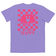 State Of Happy Pink Check Pocket T-Shirt – Mens/Womens T-Shirts by WUFORIA