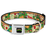 Teenage Mutant Ninja Turtles Turtle Pizza Seatbelt Buckle Dog Collar – Dog Collars by Buckle - Down