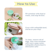 Travel Hero 3 - in - 1: Dog Water Dog Bowl and Food - Bag Dispenser - Seaglass Green – Dog Poop Bags & Dispensers by Sweet Paws