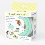 Travel Hero 3 - in - 1: Dog Water Dog Bowl and Food - Bag Dispenser - Seaglass Green – Dog Poop Bags & Dispensers by Sweet Paws