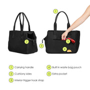 WEEKEND DOG CARRIER TOTE BAG - BLACK. – Pet Carriers by JUST FRED.
