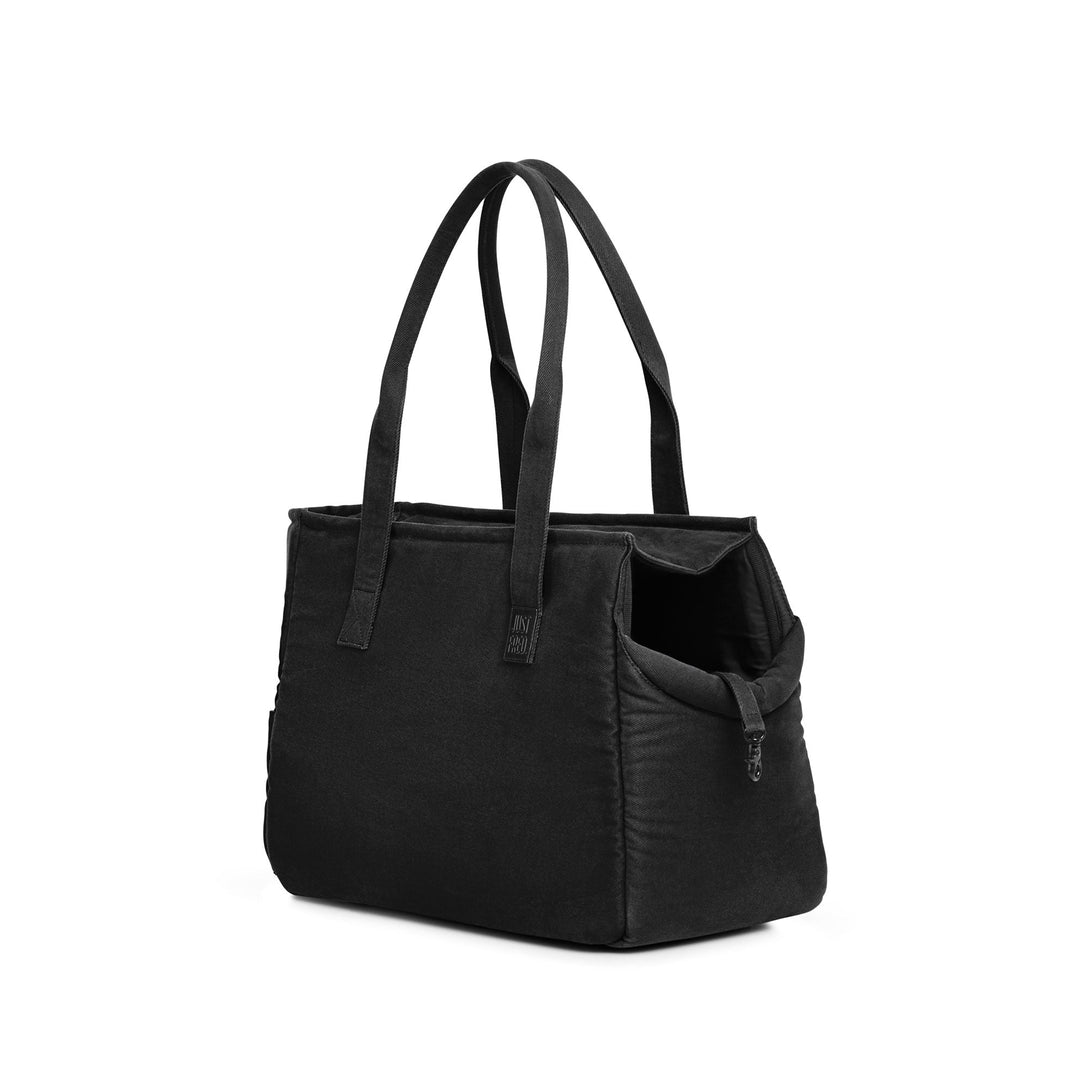 WEEKEND DOG CARRIER TOTE BAG - BLACK. – Pet Carriers by JUST FRED.