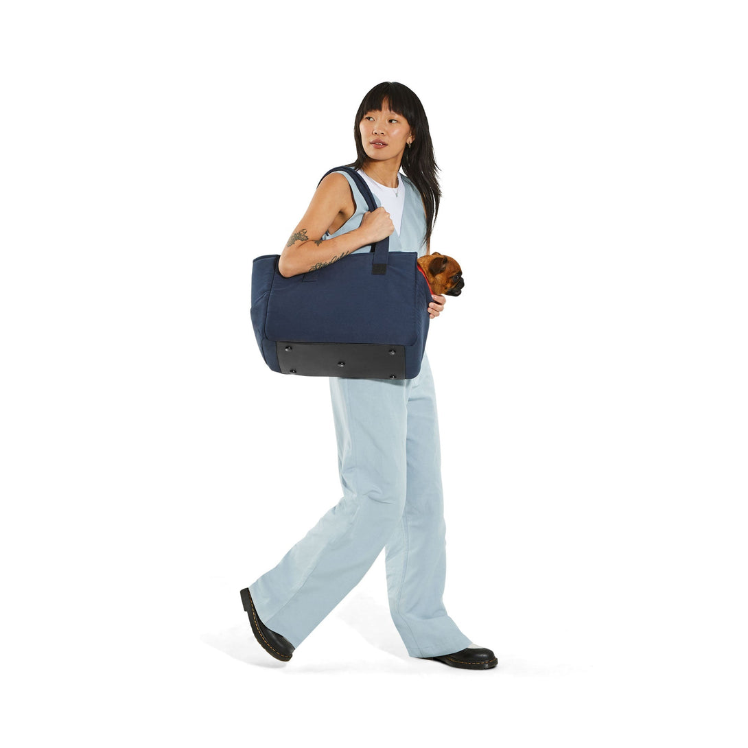 WEEKEND DOG CARRIER TOTE BAG - NAVY. – Pet Carriers by JUST FRED.